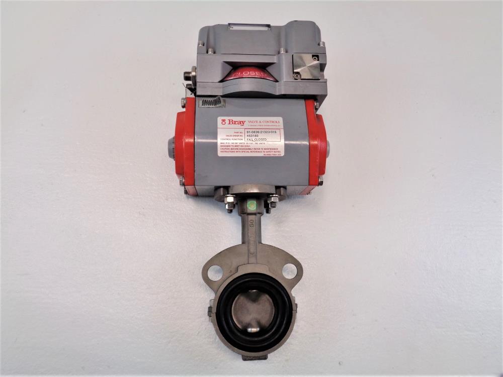 Bray 2" CF8M Lug Butterfly Valve 91-0836-21320-015 w/ StoneL Axiom Limit Switch